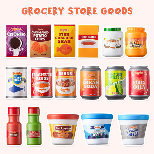 JOYIN 30Pcs Play Food Grocery Cans, Play Kitchen Accessories for Kids Gifts & Indoor Toys