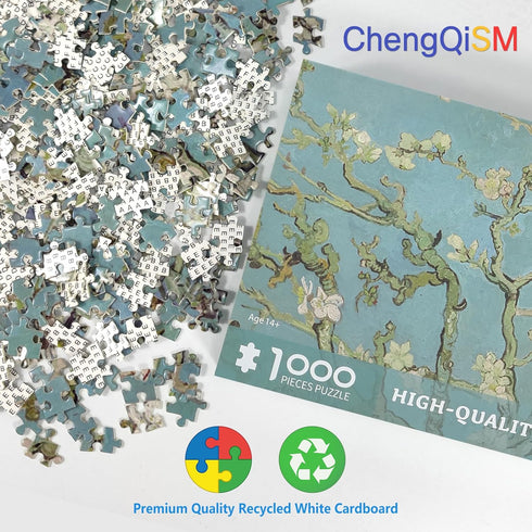 1000 Piece Puzzle for Adults - Almond Blossoms by Van Gogh - Famous Oil Painting Jigsaw Puzzles 1000 Pieces