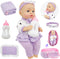 SMILESSKIDDO Baby Doll with Accessories, 12" Dolls Playset with Washable Carrier Bassinet