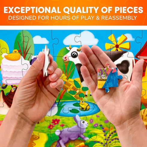 QUOKKA Puzzles for Toddlers 3-5 - 4 x 30 Pieces Animal Learning Jigsaw Puzzles for Kids Ages 2-4