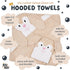 Set Riff Raff Friendly Bunny Hooded Towel - Premium Cotton Baby Towel with Mitt - Ultra Soft Machine Washable Cartoon