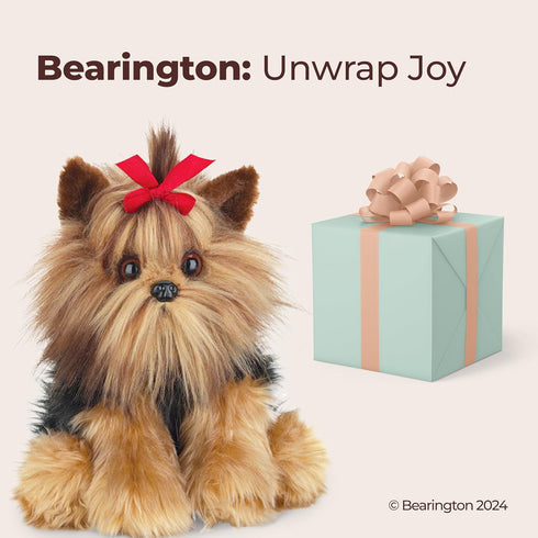 13" Bearington Chewie The Yorkie Stuffed Dog Plush Toy - Soft Cuddly Yorkshire Terrier with Realistic Fur and Floppy