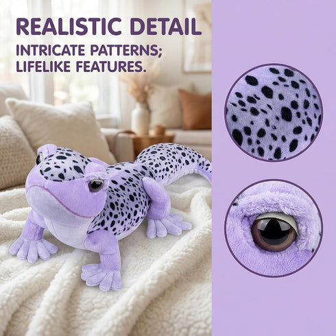 Frankiezhou Home 17inch Purple Leopard Geckos Plush - Lifelike Leopard Geckos Lizard Stuffed Animal, Simulation Geckos