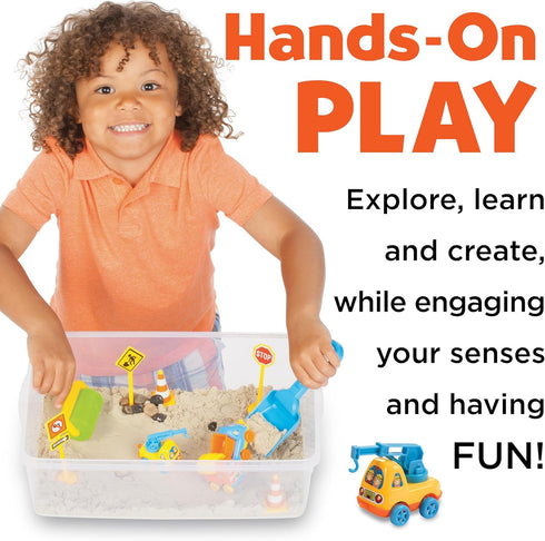 Creativity for Kids Sensory Bin: Construction Zone Playset, Excavator Toys for Boys Ages 3-5+ for Outdoor Fun