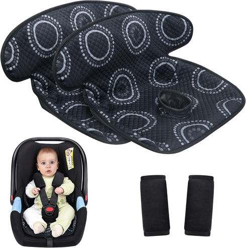COOLBEBE 2 Pack Set Car Seat Protector for Potty Training, Dry Waterproof Car Seat Liner Toilet Training & Strap Covers