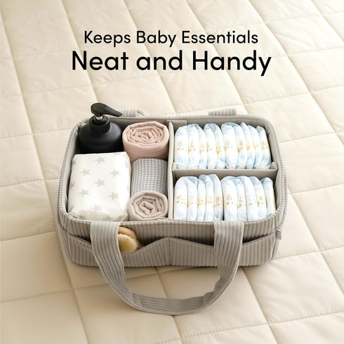 PUTSKA Baby Diaper Caddy Organizer for Changing Table Stylish Nursery Storage Basket, Newborn Essentials, Baby Shower