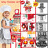 Drmukie Set Playset 3 4 5 Upgrade Toy Kitchen for Kids Toddlers Mini Kitchen with Spray Sink & Realistic Lighting