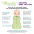 Woombie 5-13 lbs The Original Baby Swaddle Blanket, Cool Blue Mustache