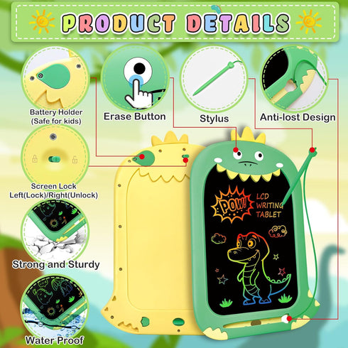 Toddler Toys Age 1-2 - 10IN Drawing Tablet Doodle Board for Kids, Learning Toys for Ages 1-8, Travel Games