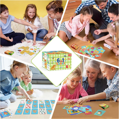 8s,War-6 Pack Card Games for Kids, Go Fish,Old Maid,Memory Match,Slap Jack,Crazy Classic Fun & Educational Games