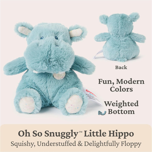 7 GUND Baby Oh So Snuggly Littles Hippo, Small Stuffed Animals, Hippo Stuffed Animal, Plush Toys for Infants