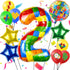 40 Inch Colorful Building Block Number Balloon, Large Number 2 Helium Balloon for Girls Boys 1st Birthday Party
