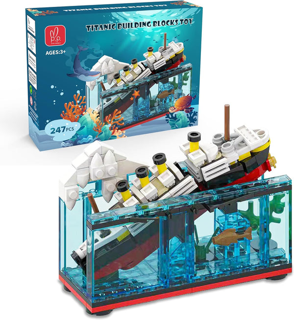 Titanic Sink and Break in Half Toy Building Blocks, Titanic Cruise Ship Model Toy, 247 PCs Kit
