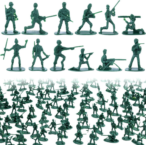 LovesTown 200PCS Army Men Toy Soldiers, Green Soldier Figures Plastic Army Men Playset for Boys Birthday Gift