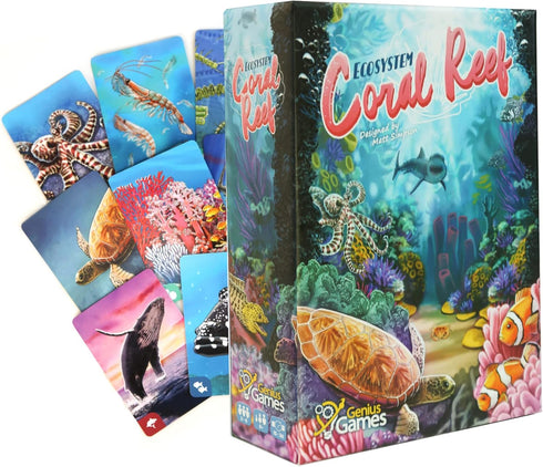 Genius Games Ecosystem: Coral Reef - Mensa Recommended Family Card Game About Aquatic Animals and Habitats