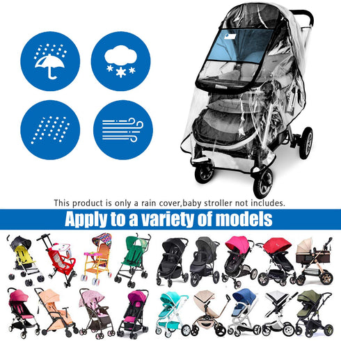 Vaxaape Stroller Rain Cover,Universal Stroller Accessory,Waterproof, Windproof Protection,Protect from Dust Snow,Baby