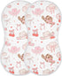 Mazeann Western Pinks Cowgirl Hat Burp Cloths Baby Boys Girls Absorbent Soft Cotton