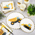 96Pcs Set 24 Whaline Construction Party Tableware Dump Truck Paper Plate Napkin Cup Yellow Black Disposable Dinnerware