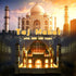 3D Wooden Puzzle for Adults, Taj Mahal Wood Model with LED Light, Self-Assembly Mechanical Building Kit