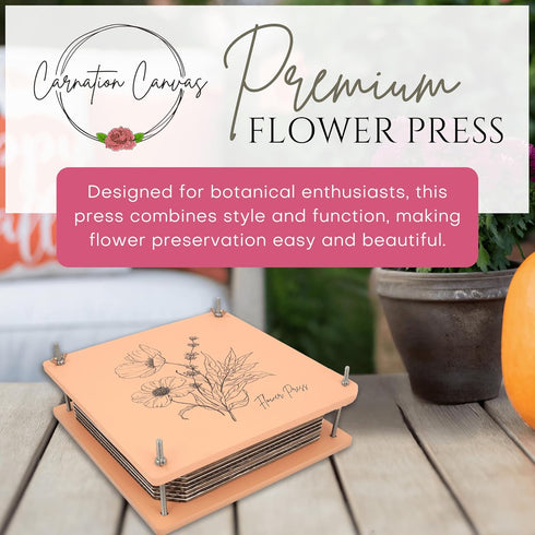 10 Wooden Flower Press - Durable Bolt Lock Design Complete Pressing Kit w/White Absorbent Sheets, Ebook Guide & More
