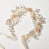 SWEETV Gold Flower Girl Headband for Wedding, Baby Girl Pearl Hair Piece, Birthday Party Photography