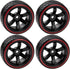 Hard Plastic Wheel Rims & Tires 12mm Hex for Traxxas HSP Tamiya Kyosho Himoto 1/10 RC Drift Car