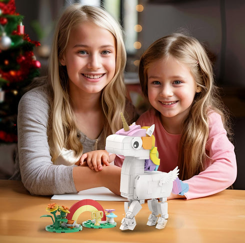 WISEPLAY Unicorn Building Block Set - 12 in 1 Unicorn Toys for Girls Age 6-8