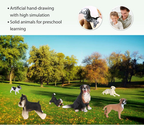 Volnau Dog Figurines, 9PCS Mini Puppy Figures for Kids, Educational Cake Topper Set for Toddlers Decorations