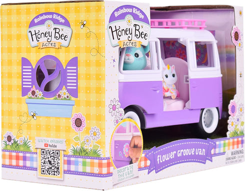 Sunny Days Entertainment Honey Bee Acres Rainbow Ridge Flower Groove Van - Purple Vehicle with Unicorn Figure