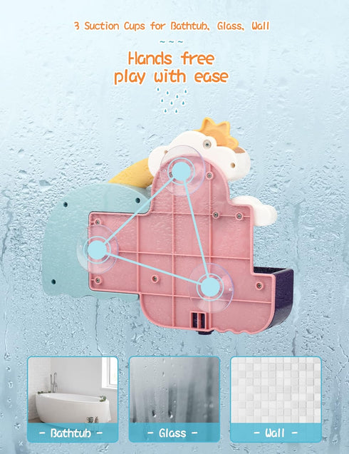 Baby Bath Toys - Fun Educational Water Toy for 1, 2, 3+ Year Olds, Safe Colorful Skin Friendly Waterwheel Bathing Toy