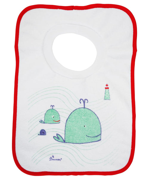 Dreambaby Terry Cloth Cotton Baby Bibs for Teething, Feeding, Drooling - Owl and Whales, Super Absorbent