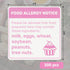 2"x2" 300pcs Square Food Allergy Stickers Waterproof for Party, Restaurants, Allergen Warning Stickers for Food, Kitchen