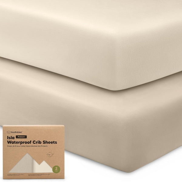 KeaBabies 2-Pack Waterproof Baby Crib Sheets for Boys, Girls - 52x28 Viscose