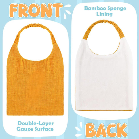 Shyyween 8 Pack Muslin Bibs Elastic Band Adjustable Bandana Drool Bibs Double Gauze Cotton Pullover for Teething