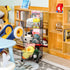 3 Tier Rolling Toy Organizer Basket with Wheels, S-Hooks, Adjustable Chalkboards - Toy Storage Cart for Kids Room