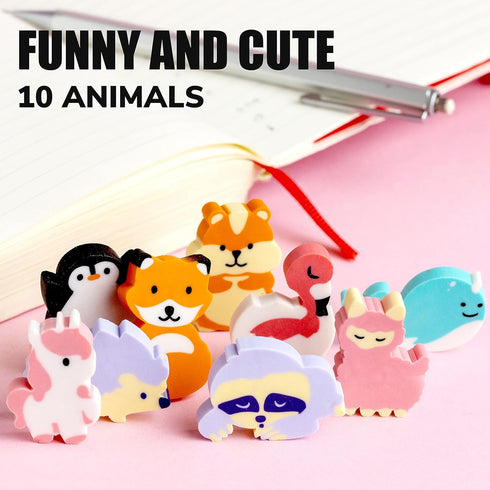 Erasers for Kids, Pencil Eraser Animals, 30 Pcs Mini Erasers for Classroom Prizes, Bulk Gifts for Kids