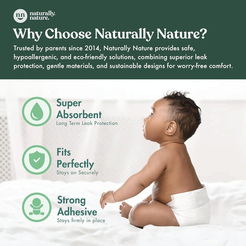 5, (2 Packs 32 Naturally Nature Overnight Diaper Booster Pads, Stops Overnight Leaking, Diaper Liners for Toddler