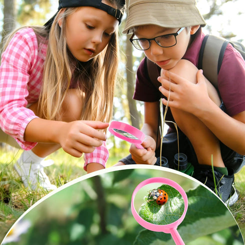 2-Person Set 3+) ROBOTIME Bug Catcher Kit for Kids - Complete Pink Outdoor Explorer with Double Tools for Siblings