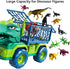 3-5 8 Set TEMI Dinosaur Truck Toys for Kids Years, Tyrannosaurus Transport Car Carrier Truck with Dinosaur Figures