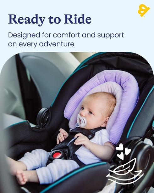 2-in-1 GoldBug Baby & Toddler Car Seat Head Support - Plush Purple
