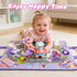 AquaArcc 2 3 4, Set 2 3 4 5 Ice Cream Car Toys for Girls Age Todder Press and Go Car Toys with Baby Doll & Playmat