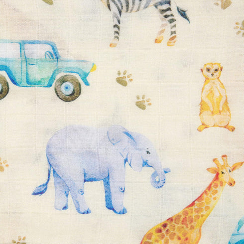 immispace - Ultra Soft Swaddle Blanket | Muslin Blankets for Girls & Boys | Newborns & Infants Gifts | 30% Organic Cotton + 70% Rayon | Large 47" x 47" | Machine Washable (Safari) by immispace Los Angeles