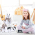 5PCS Wolf Plush Toys, 13.4 Inch Wolf Mom with Mini Babies, Stuffed Animal Family Set for Girls Boys Christmas