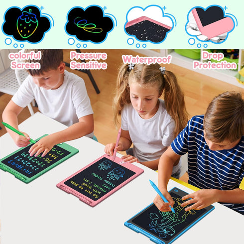FLUESTON 8.8 Inch LCD Writing Tablet for Kids - 3pcs in 1 Pack Drawing Pad Toy for Boys Girls 3-8 Years Old