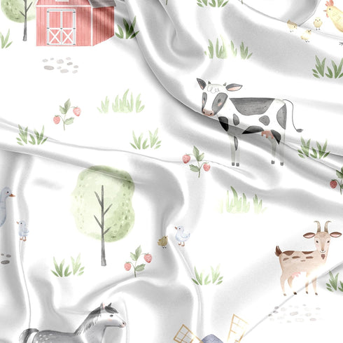 Sweet Jojo Designs Farm Animals Boy Girl Gender Neutral Baby Satin Fitted Crib Sheet Infant Newborn Nursery Toddler Bed