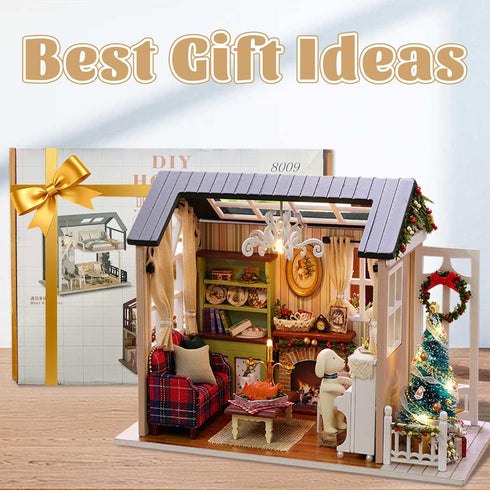 Kisoy Romantic and Cute Dollhouse Miniature DIY House Kit Creative Room Perfect DIY Gift for Friends,Lovers