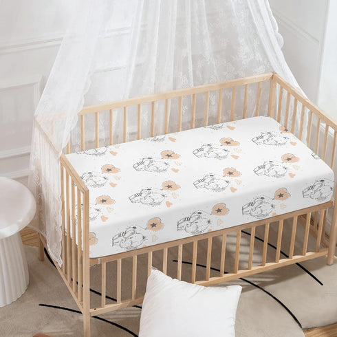 Winpema 28"x52" Elephant and Balloon Fitted Crib Sheet Elephants Baby Crib Sheet Fit Standard Crib and Toddler