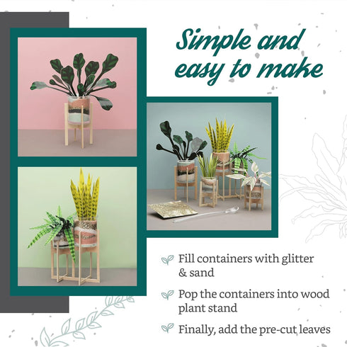 DIY Faux Plant Sand Art Kit - Creative Home Decor for Your Workspace