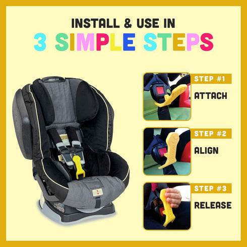 (2 Packs Bucklebee Easy Car Seat Buckle Release Aid for Children Unbuckle Car Seat Release Tool - Button Pusher