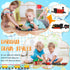 2 Sets 3 Hanaive Train Toys Small Pull Back Alloy Retro Steam Train with Cars Simulation Model Diecast Locomotive